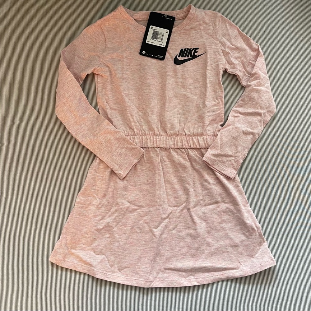 NWT Nike 4T Girls Heathered Pink Long Sleeve Dress